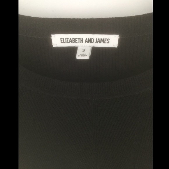 Elizabeth and James Elmira Button Up Side Slit Small Black Sweater Dress - Picture 11 of 13